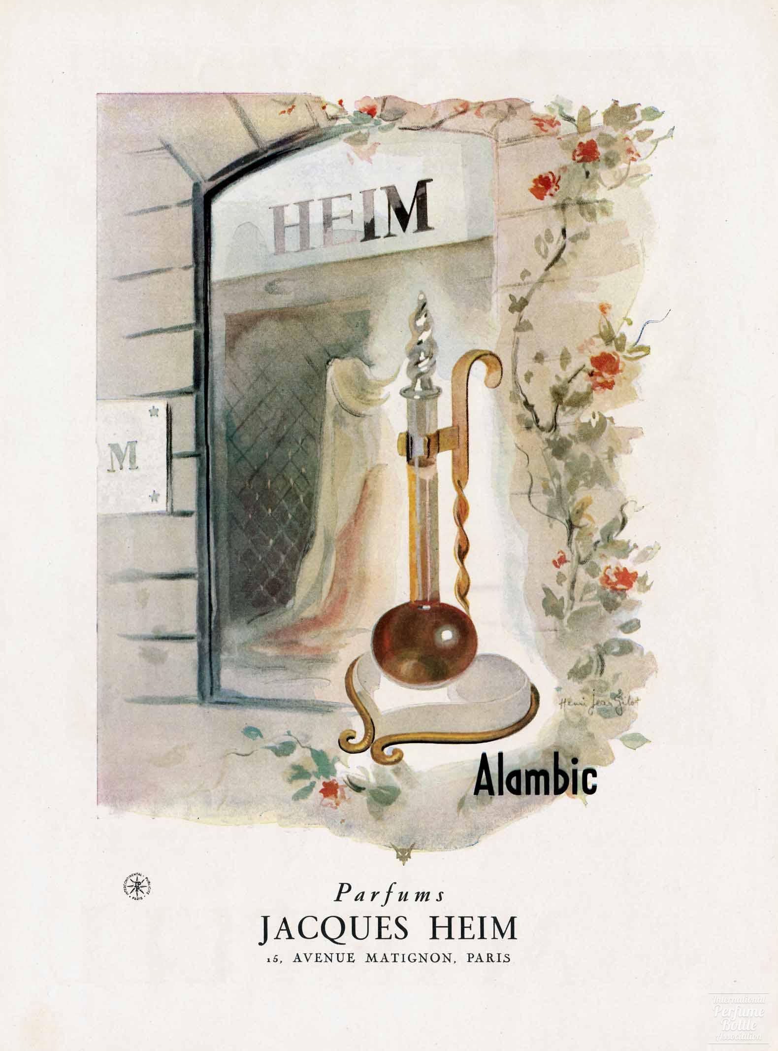 "Alambic" by Jacques Heim Advertisement - 1946