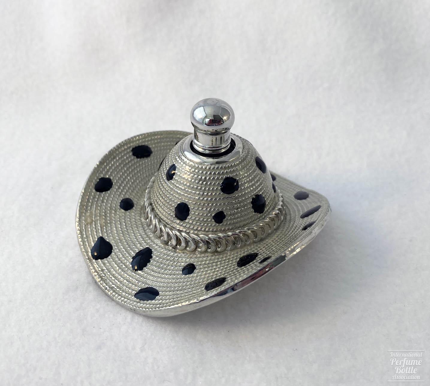 Silver Hat Bottle With Black Dots