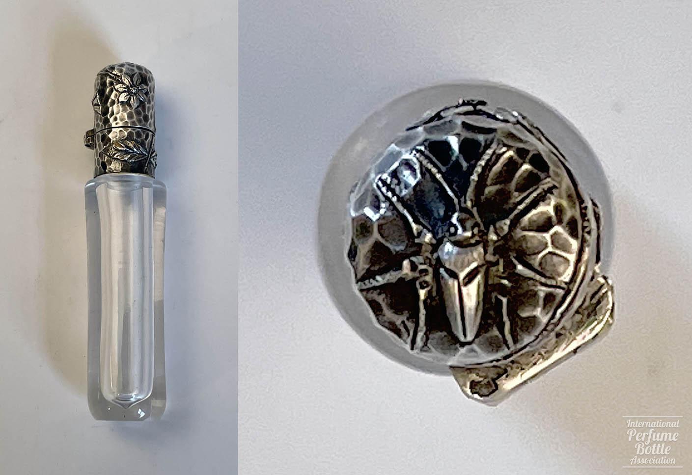 Victorian Scent Bottle With Beetle On Top