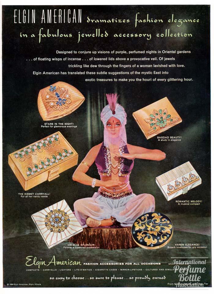Jeweled Compacts by Elgin American Advertisement - 1954