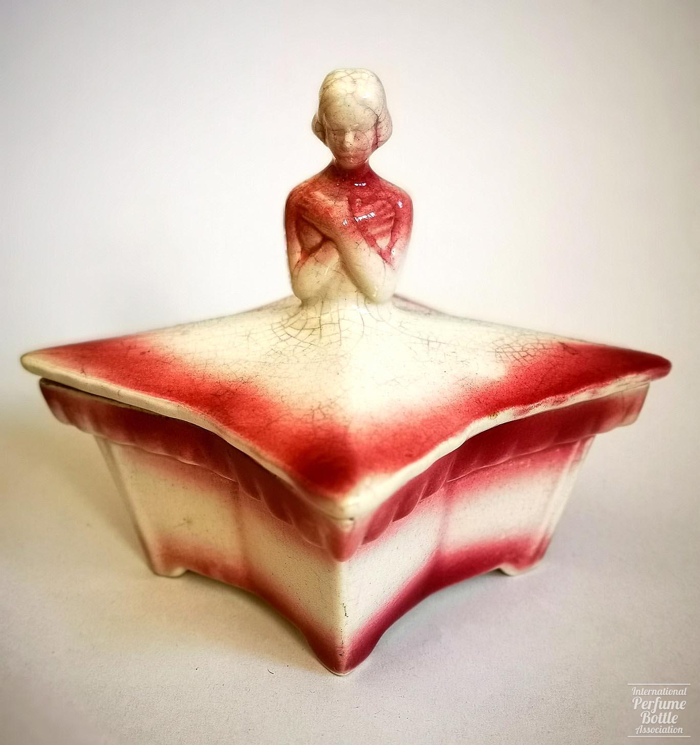 Figural Ceramic Powder Jar by Wrisley