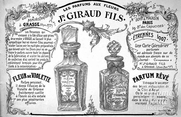 "Fleur de Violette" and "Rêvé" by Giraud Fils. Advertisement - 1906