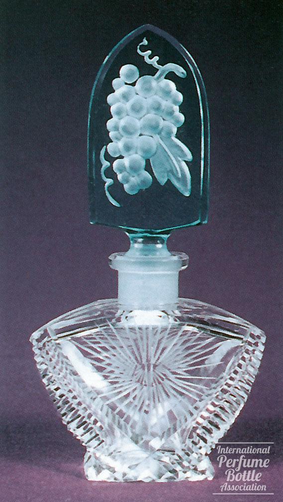 Czech Bottle With Grape Cluster Stopper