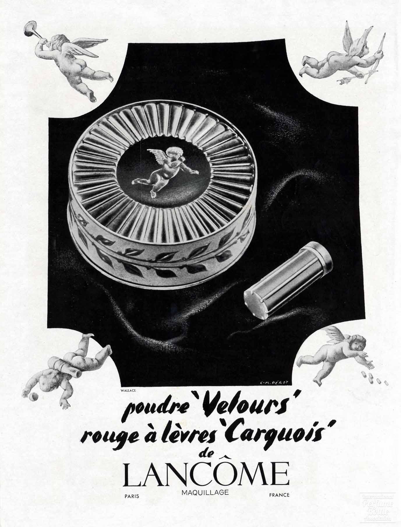 "Velours" Powder and Lipstick by Lancôme Advertisement - 1948