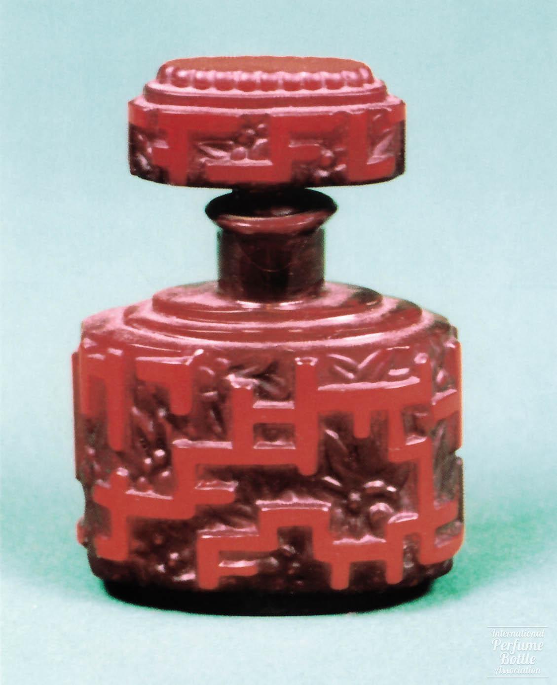 Red Czech With Oriental Motif