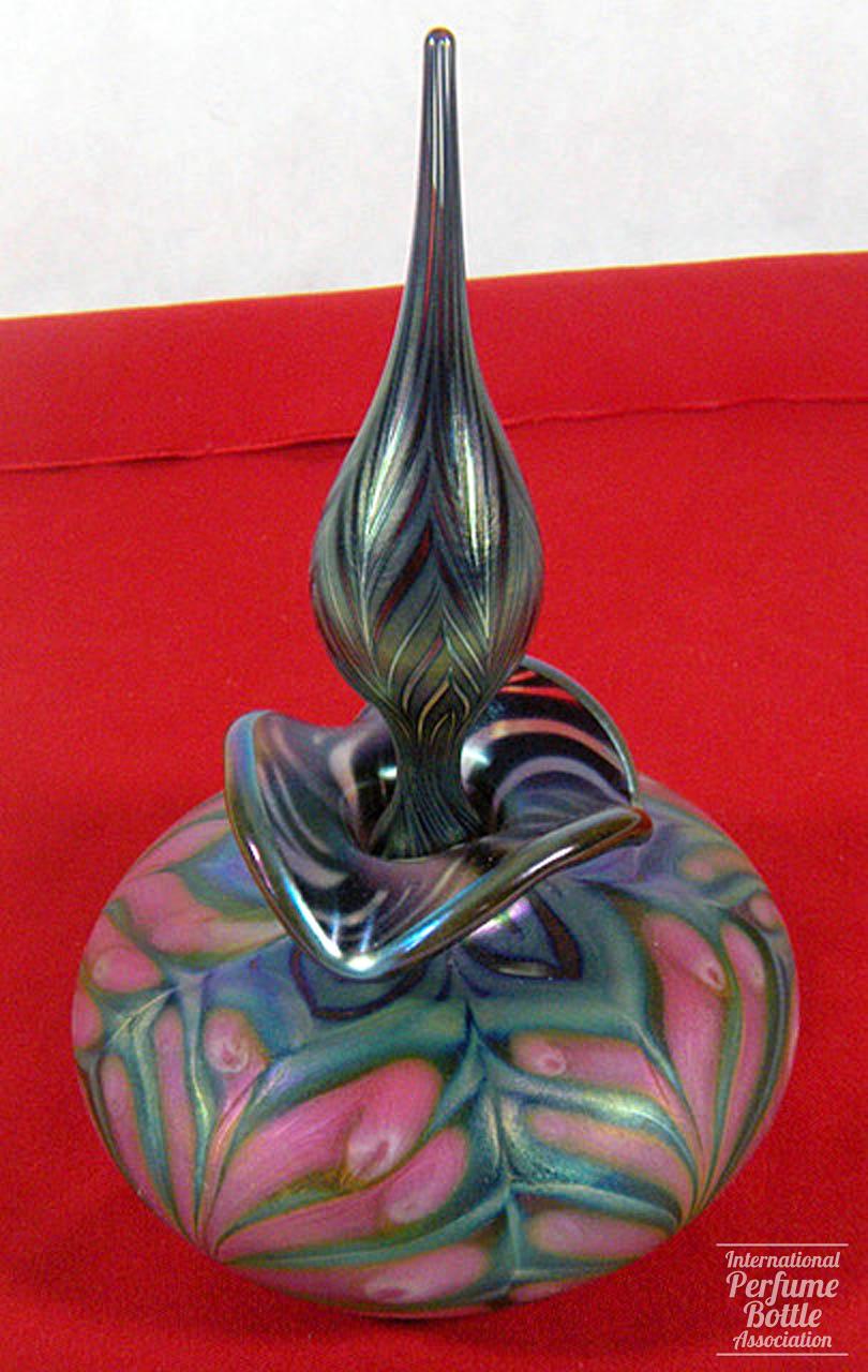 Pink and Green  Art Glass Perfume by Lotton