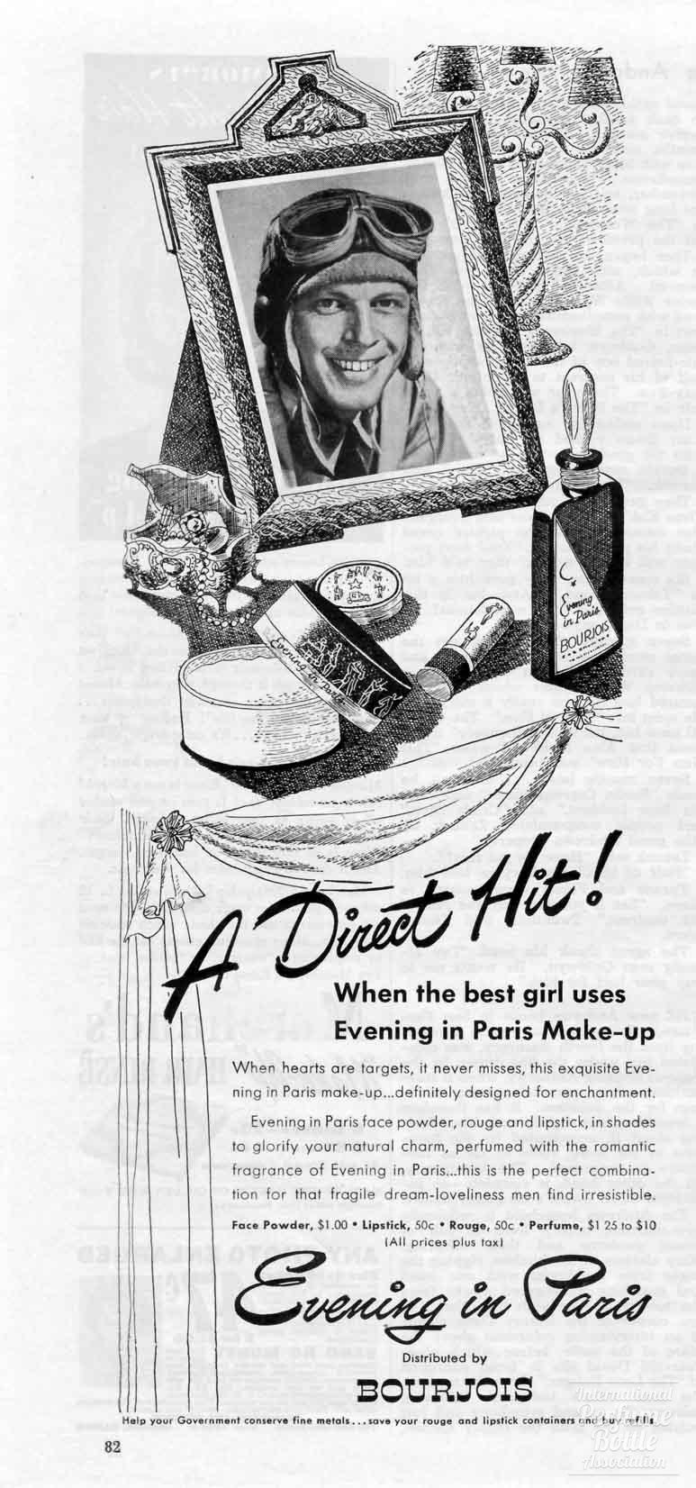 “Evening in Paris” by Bourjois Advertisement – 1943