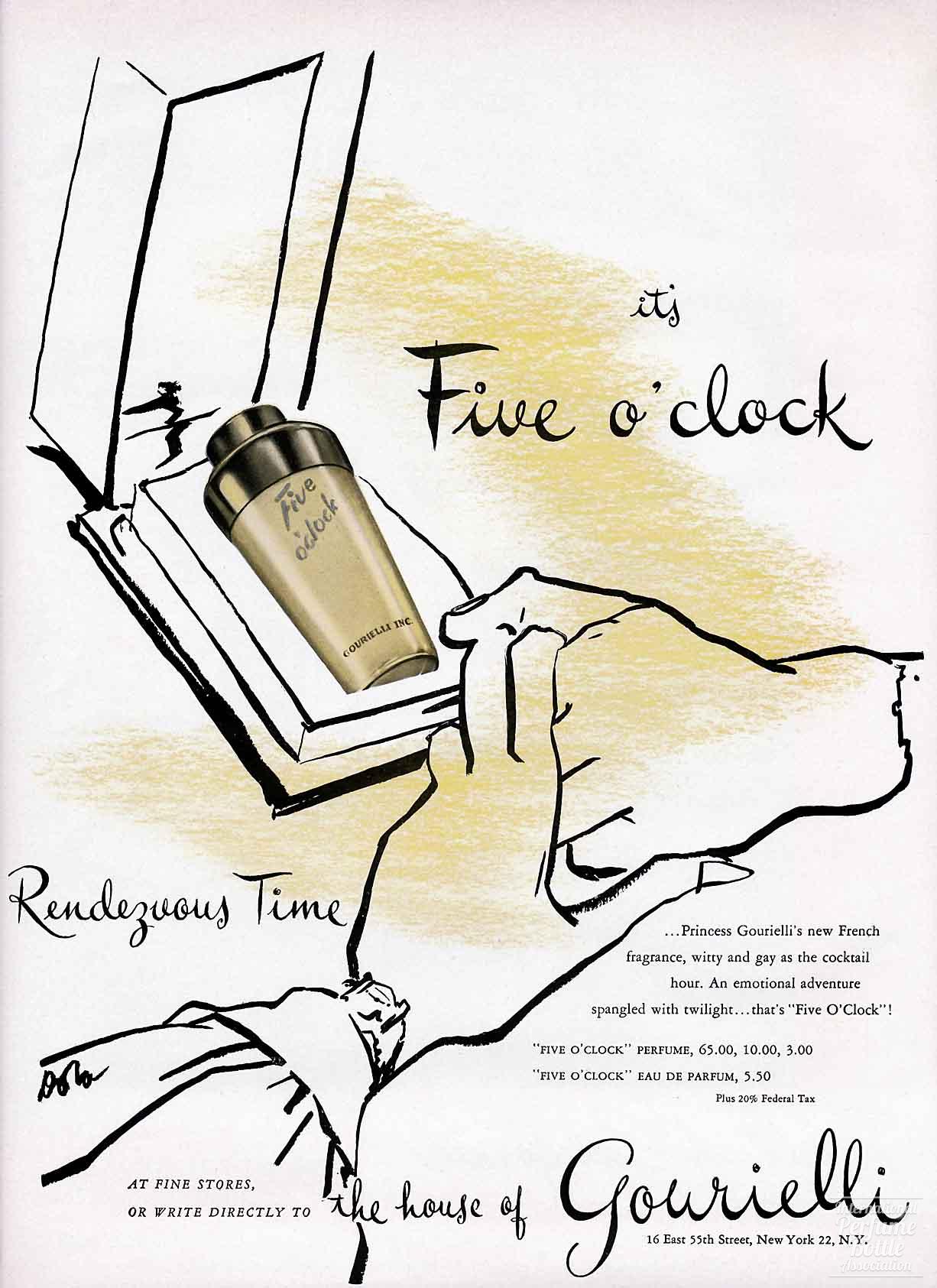 "Five O'Clock" by Gourielli Advertisement - 1947