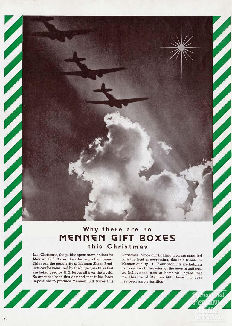 WW II Gift Boxes by Mennen Advertisement - 1942