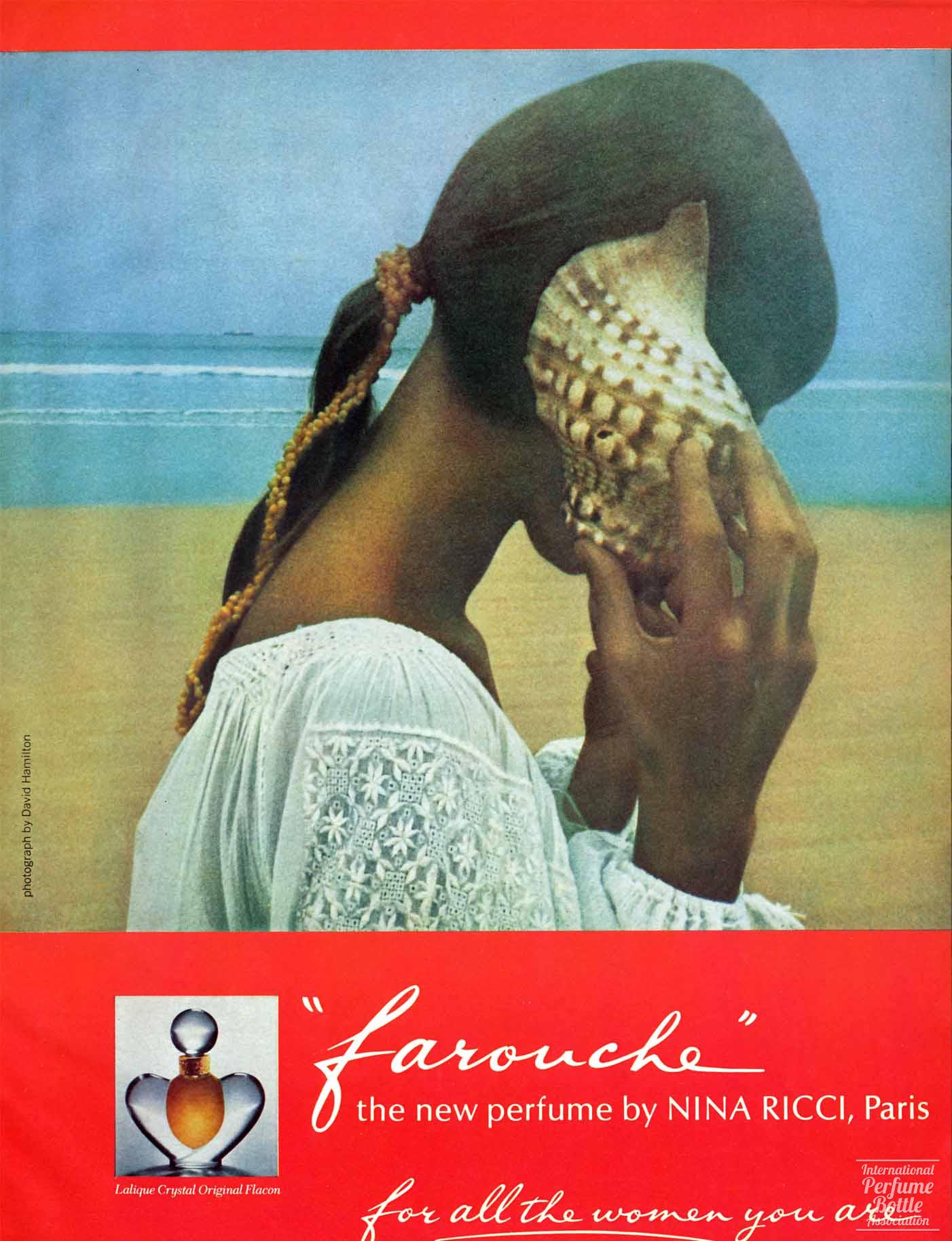 "Farouche" by Nina Ricci Advertisement - 1974