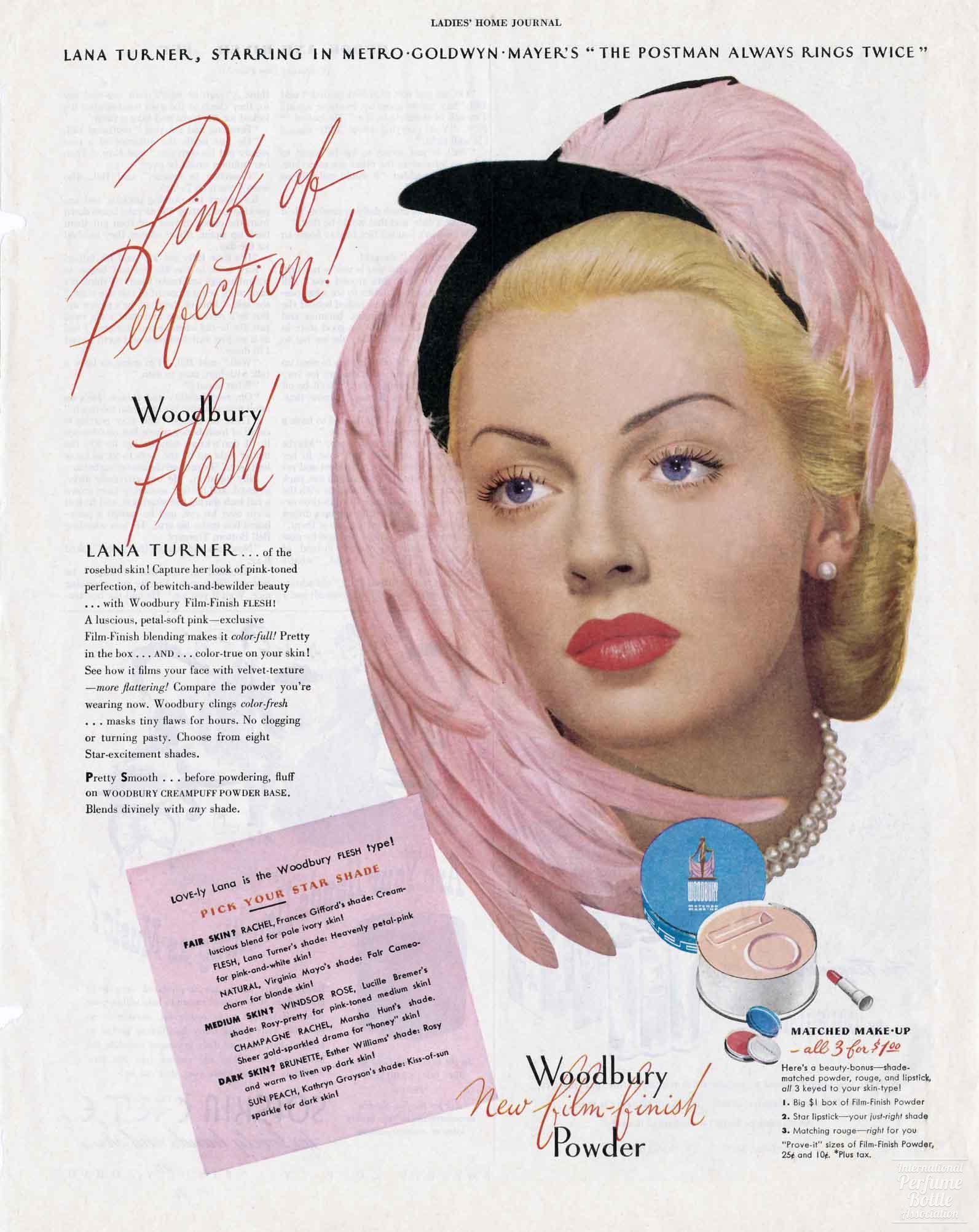 "Film Finish" Powder by Woodbury Advertisement - 1946