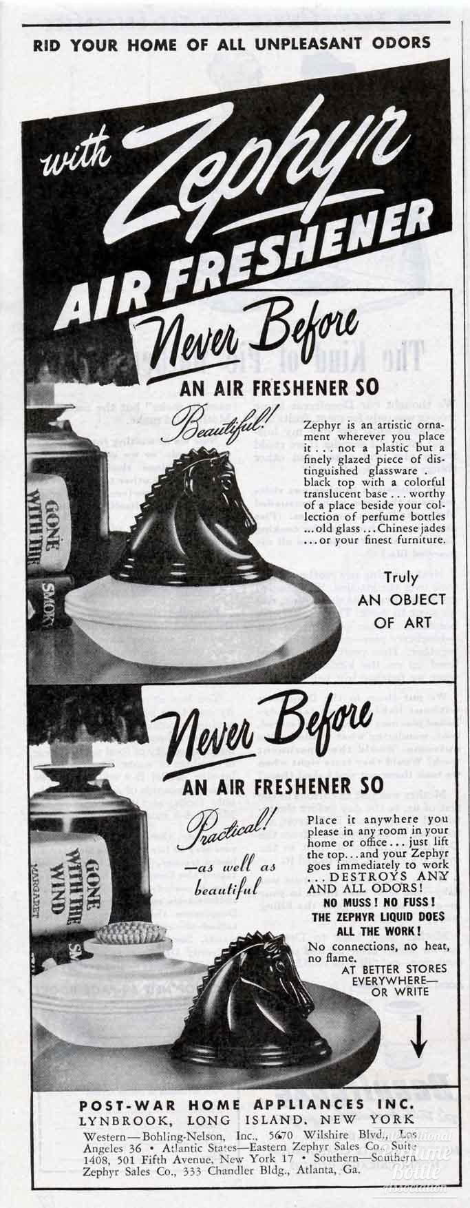Zephyr Air Purifier by Postwar Home Appliances Advertisement -1946