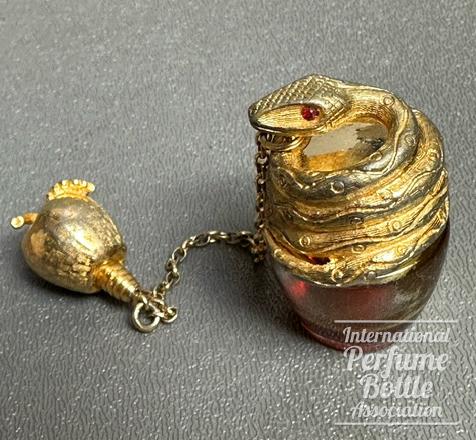 Perfume Bottle With Snake and Apple by Hattie Carnegie