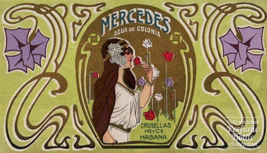 "Mercedes" Perfume Label by Crusellas Hermanos