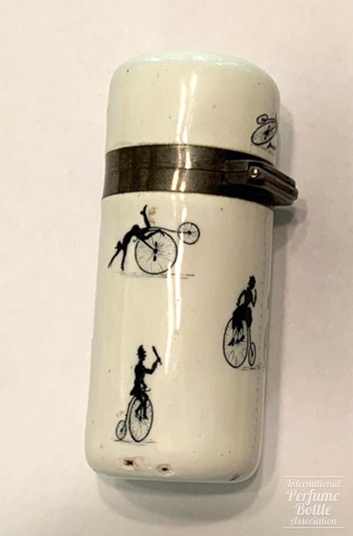 Ceramic Perfume Depicting Vintage Cyclists