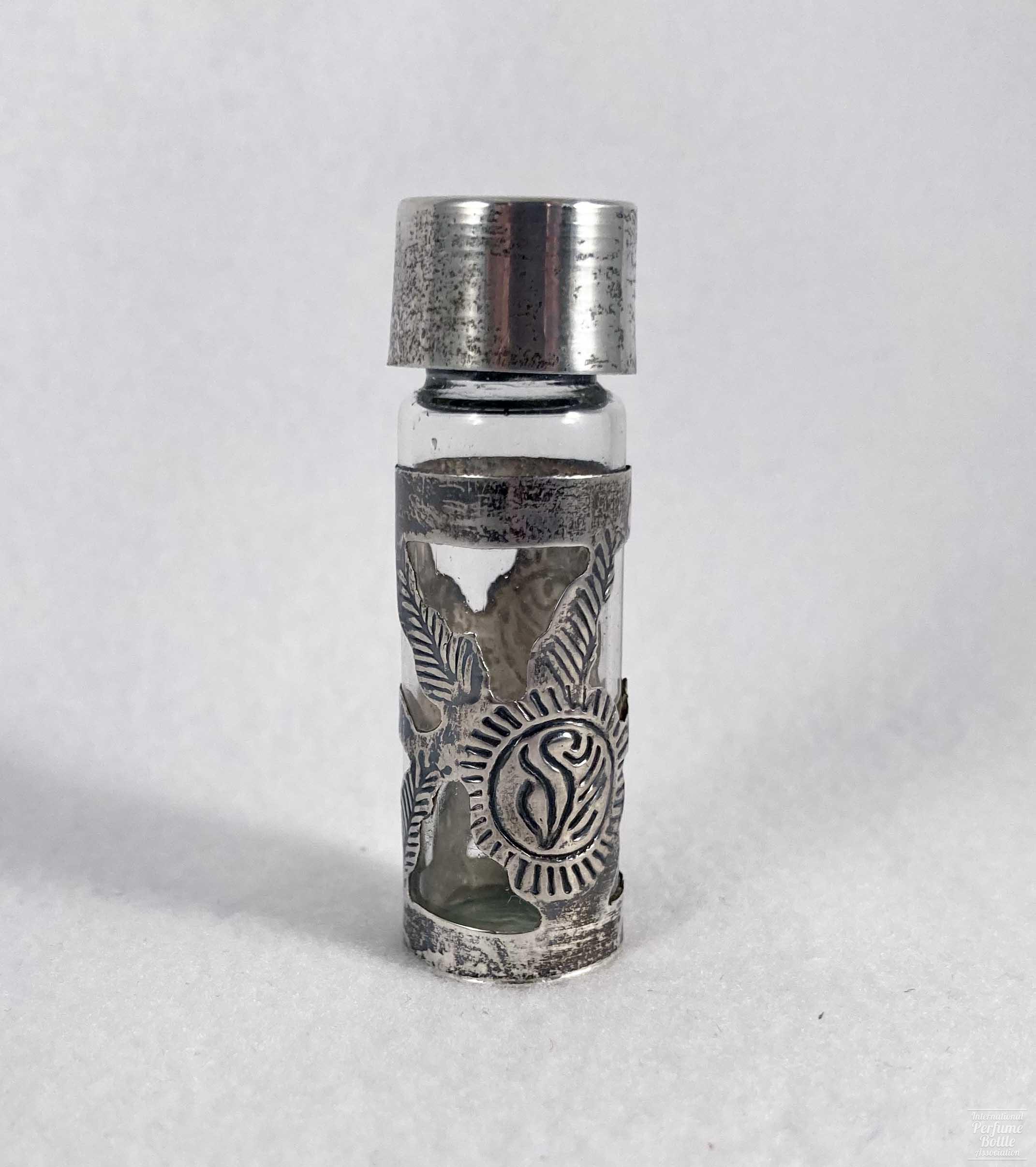 Cylindrical Mexican Silver Overlay Perfume