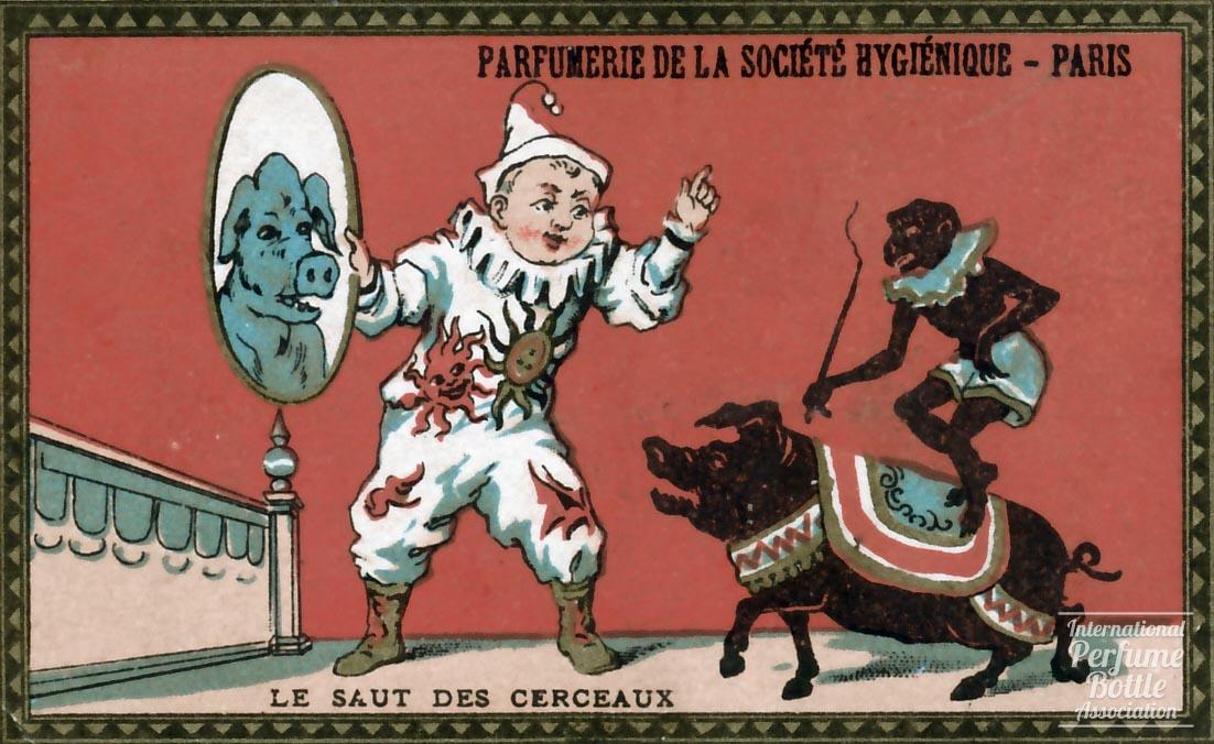 "Le Saut Des Cerceaux" Trade Card by Parfumerie de la Société Hygiénique