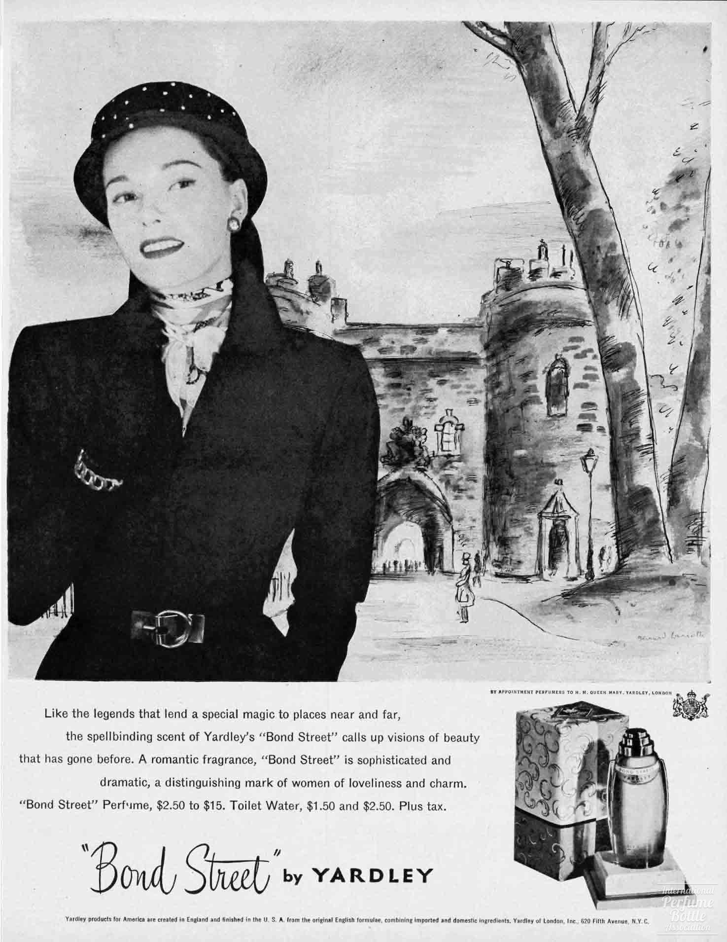 "Bond Street" by Yardley Tower of London Advertisement - 1957