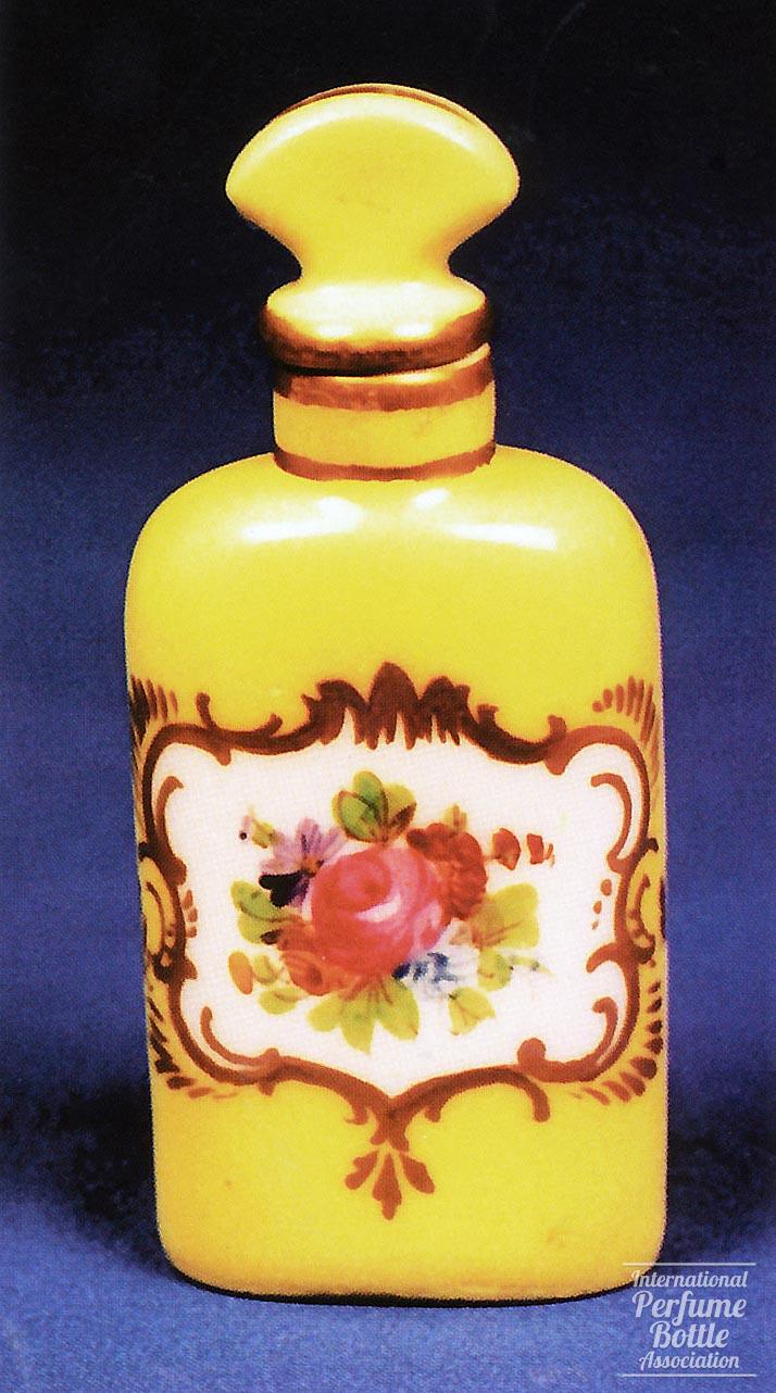 Yellow Porcelain Bottle and Stopper from Dresden