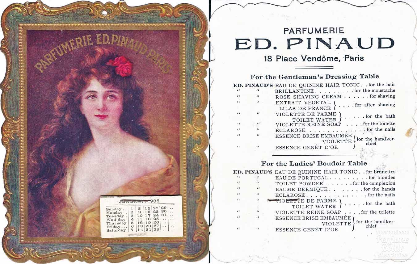 1905  Advertising Calendar by Pinaud