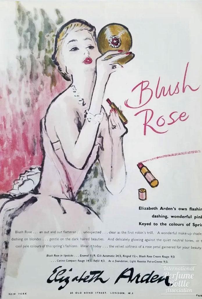 "Blush Rose" Makeup by Elizabeth Arden Advertisement - 1949