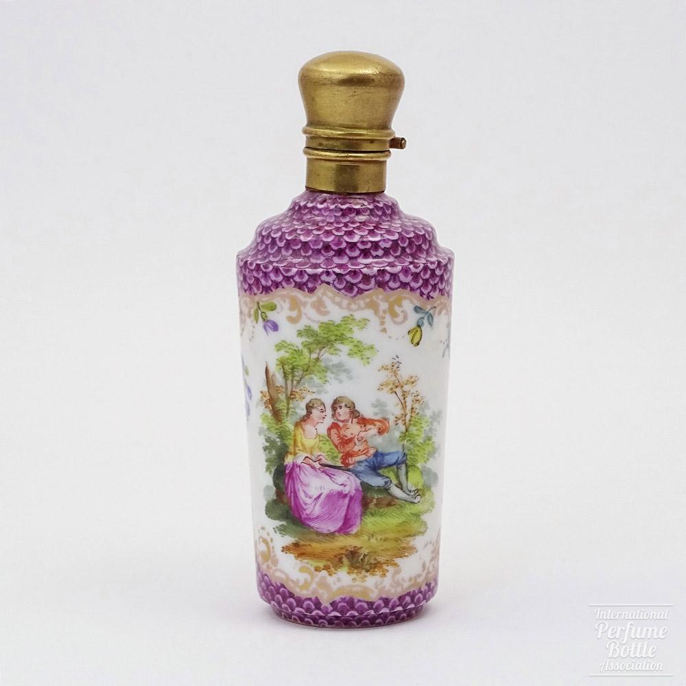 Dresden Scent Bottle With Courting Couples