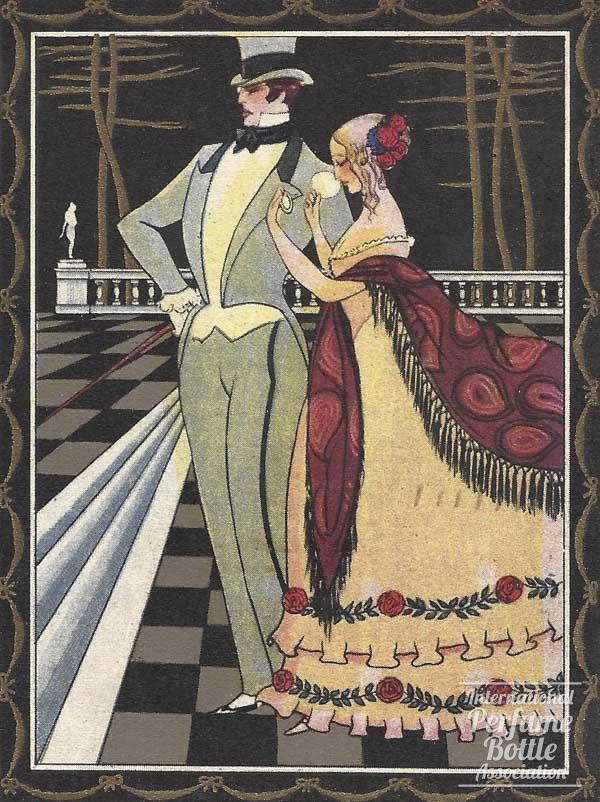 Courting Couple Postcard by Sirio