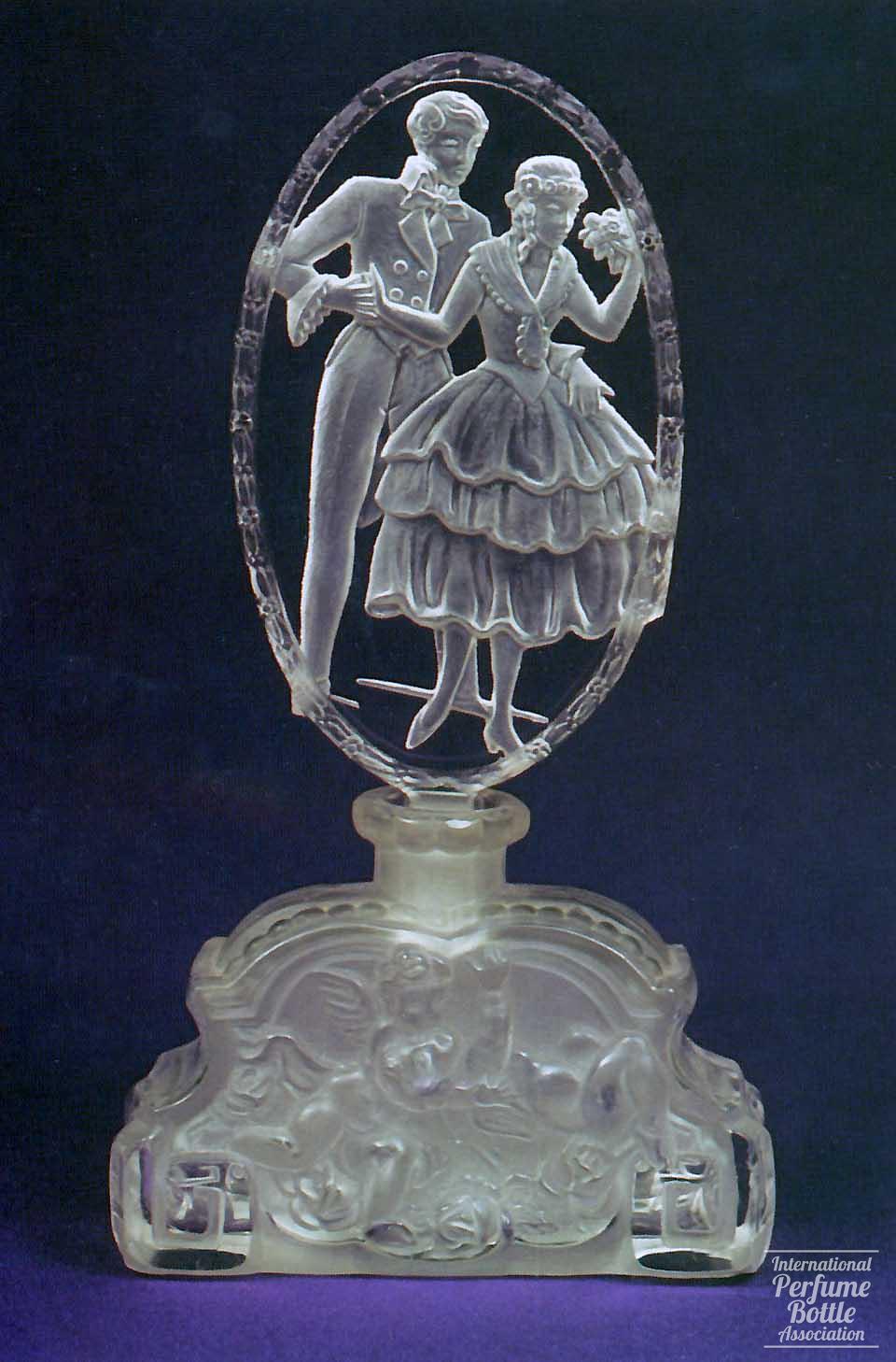 Czech Bottle With Cherubs and Young Couple