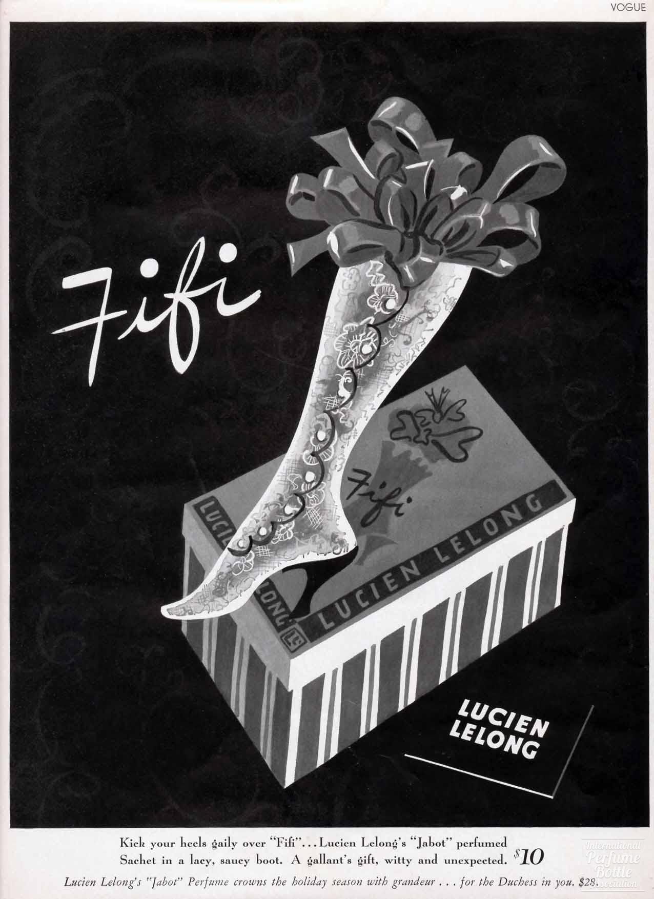 "Fifi" Sachet by Lucien Lelong Advertisement - 1939
