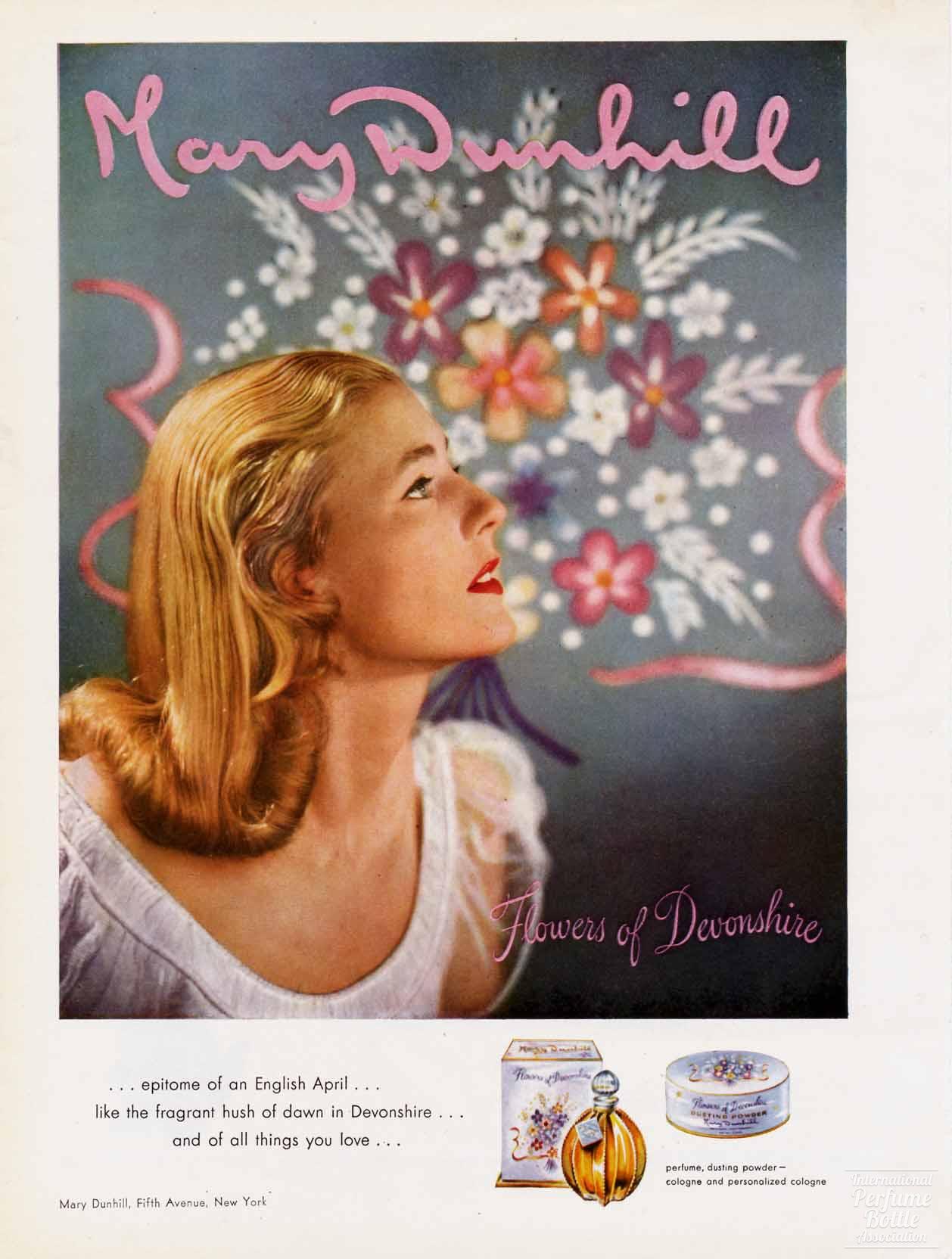 "Flowers of Devonshire" by Mary Dunhill Advertisement - 1946