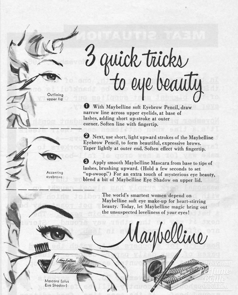 Eye Makeup by Maybelline Advertisement - 1954