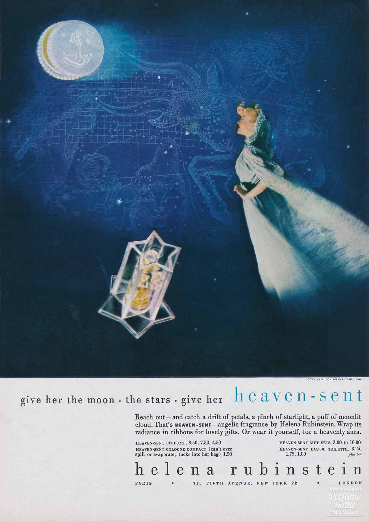 "Heaven Sent" by Helena Rubinstein Advertisement - 1947