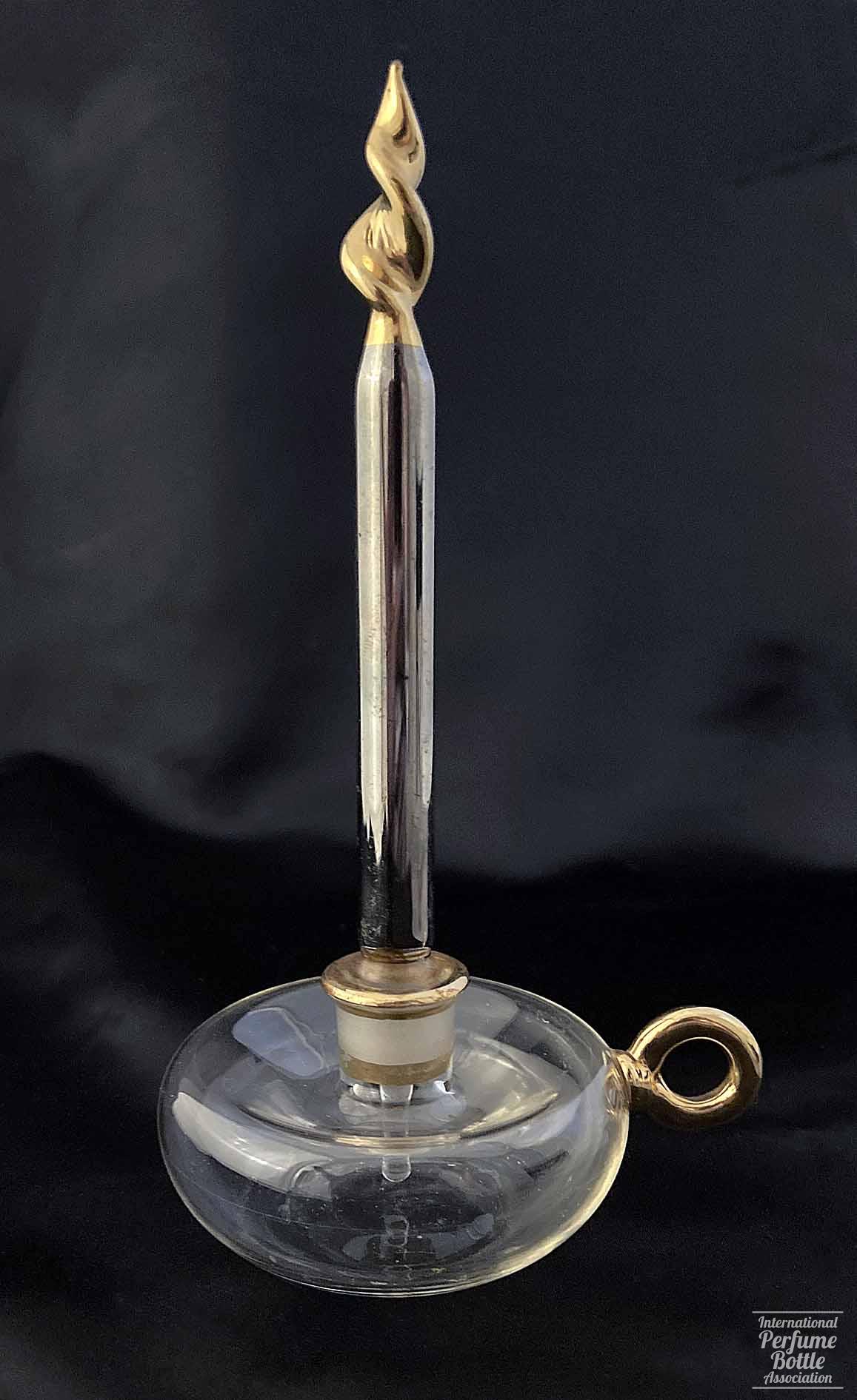 Tall Silver and Gold Candle Bottle
