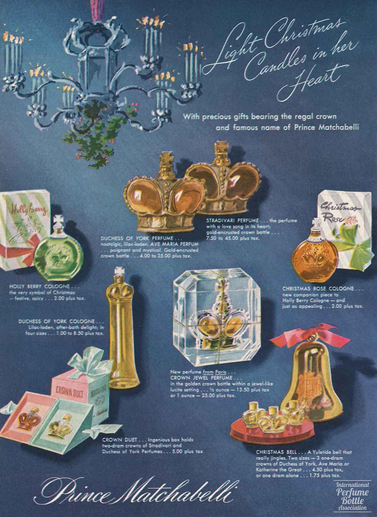 Christmas Advertisement by Prince Matchabelli - 1946