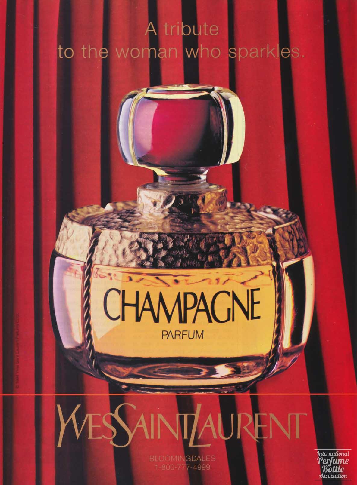 "Champagne" by Yves Saint Laurent Advertisement - 1994