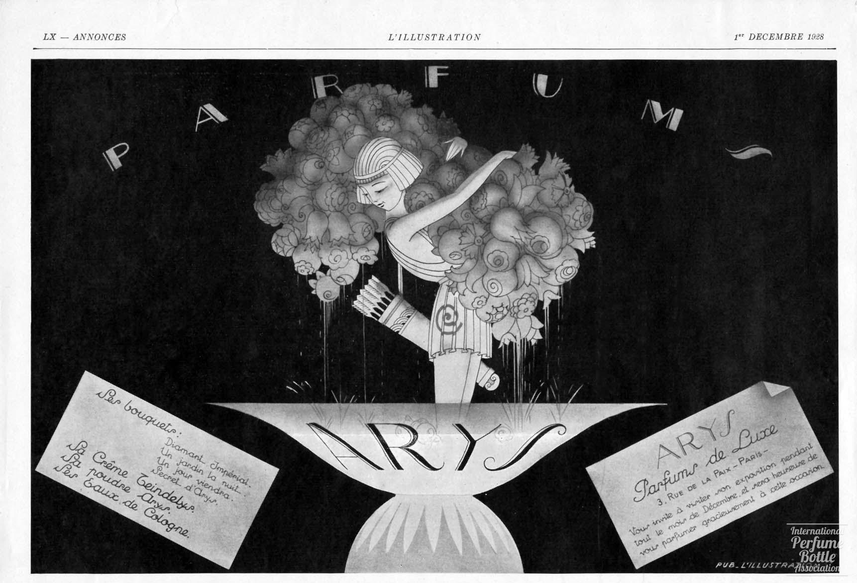Parfums Arys Advertisement - 1928