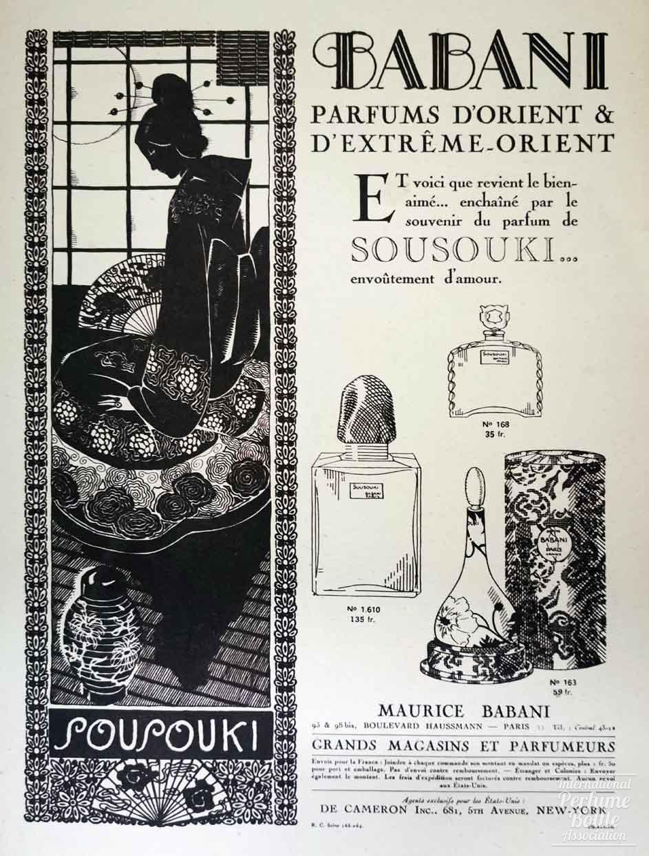 "Sousouki" by Babani Advertisement - 1924