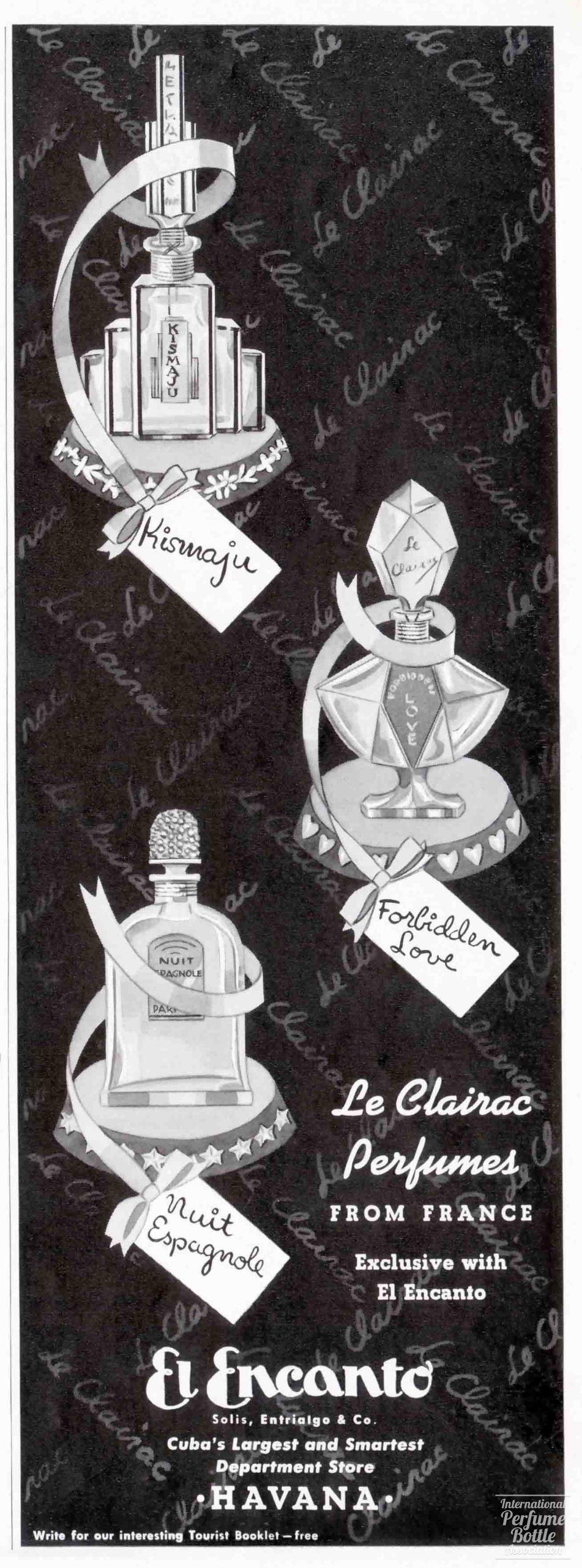 Perfumes by Le Clairac Advertisement - 1939