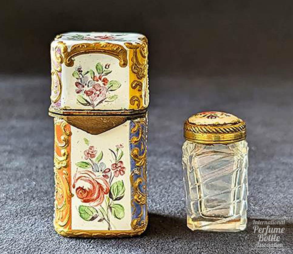 Perfume With Rose Enamel Cap and Box