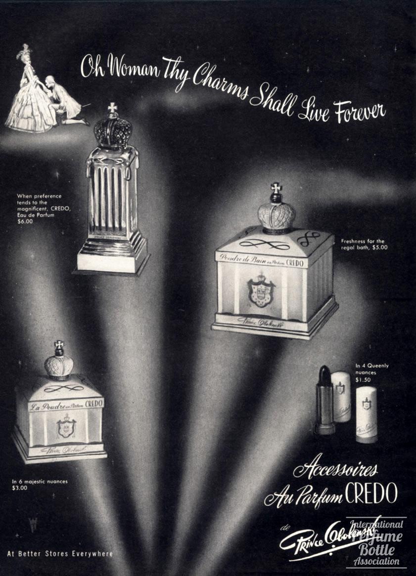 "Credo" by Prince Obolenski Advertisement - 1947