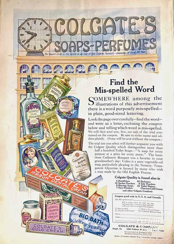 Soaps and Perfumes by Colgate Advertisement - 1915