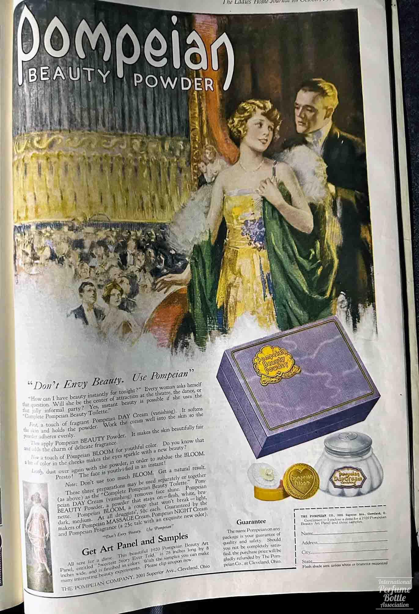 Beauty Powder by Pompeian Advertisement - 1919