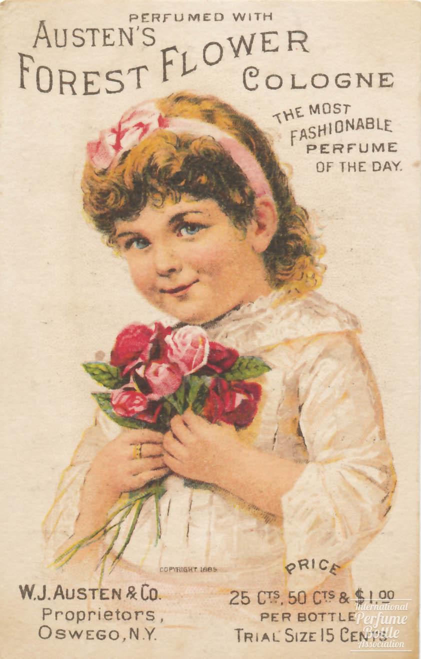 "Forest Flower Cologne" Young Girl Scent Card by W. J. Austen