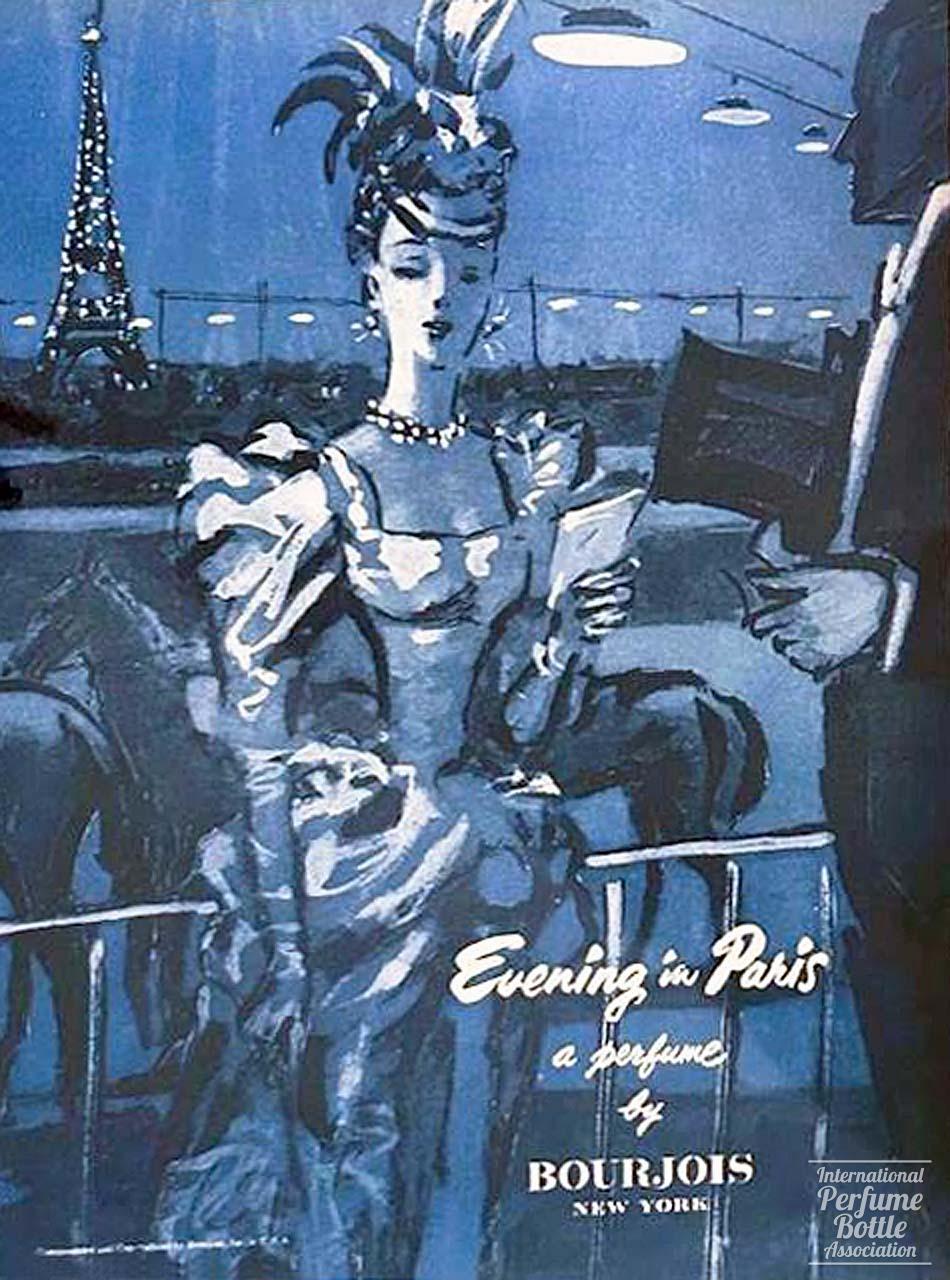 "Evening in Paris" by Bourjois Advertisement - 1947