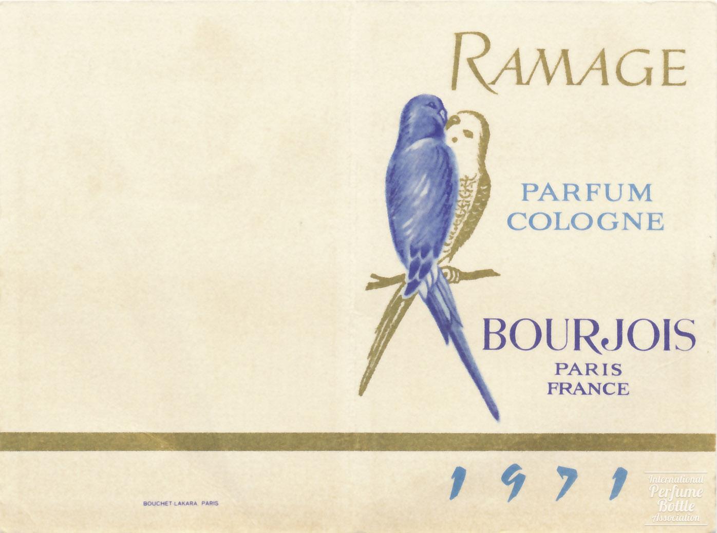 "Ramage" by Bourjois Advertising Calendar - 1971