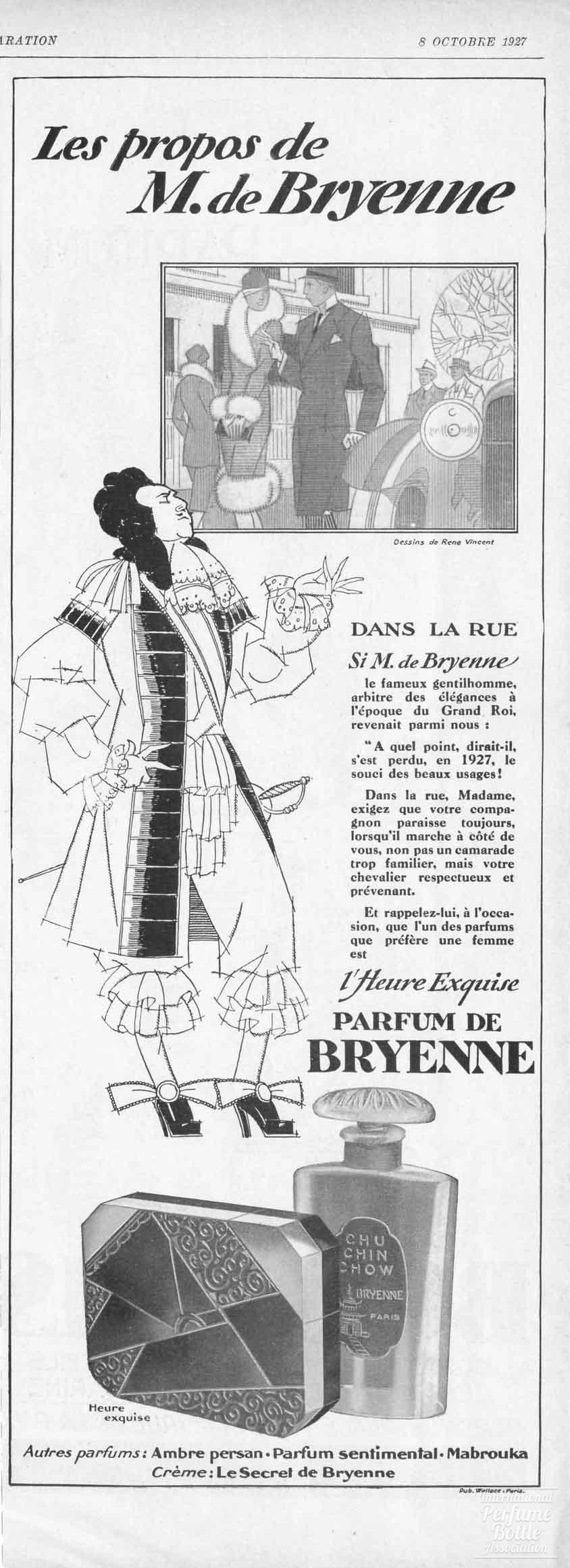 Parfums Bryenne Advertisement - 1927