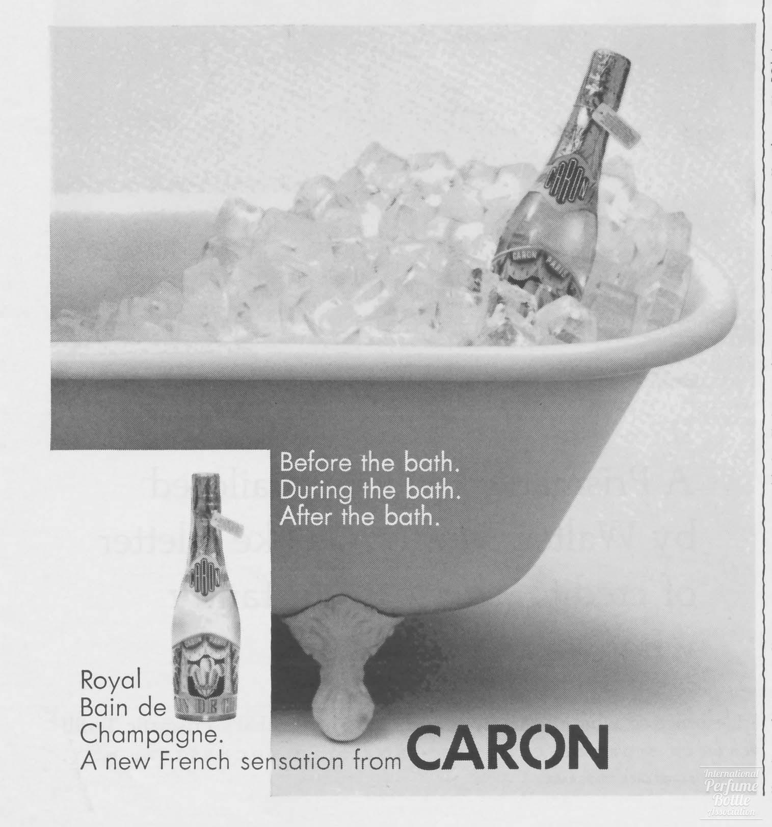 "Royal Bain de Champagne" by Caron Advertisement - 1966