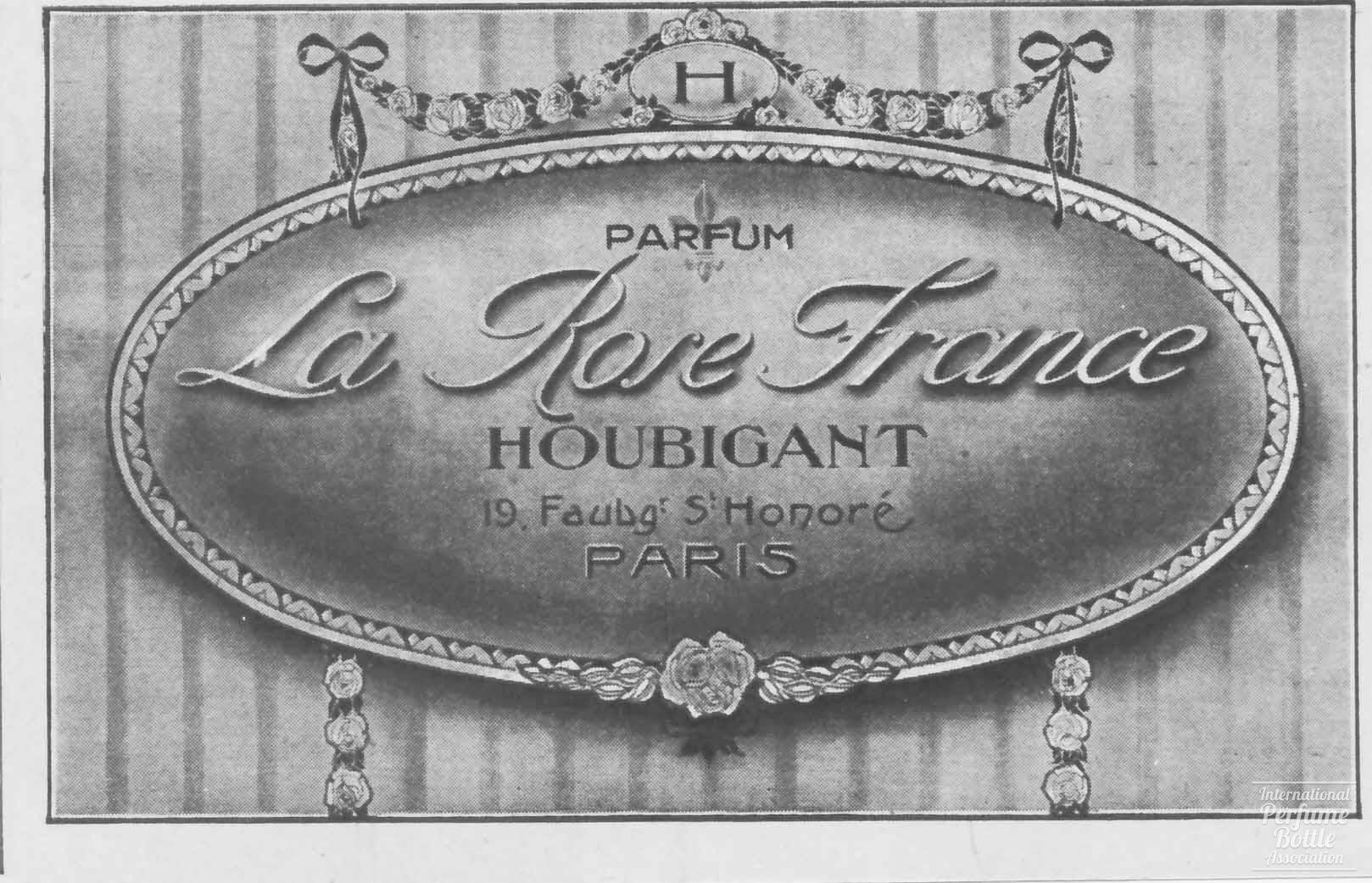 "La Rose France" by Houbigant Advertisement - 1918