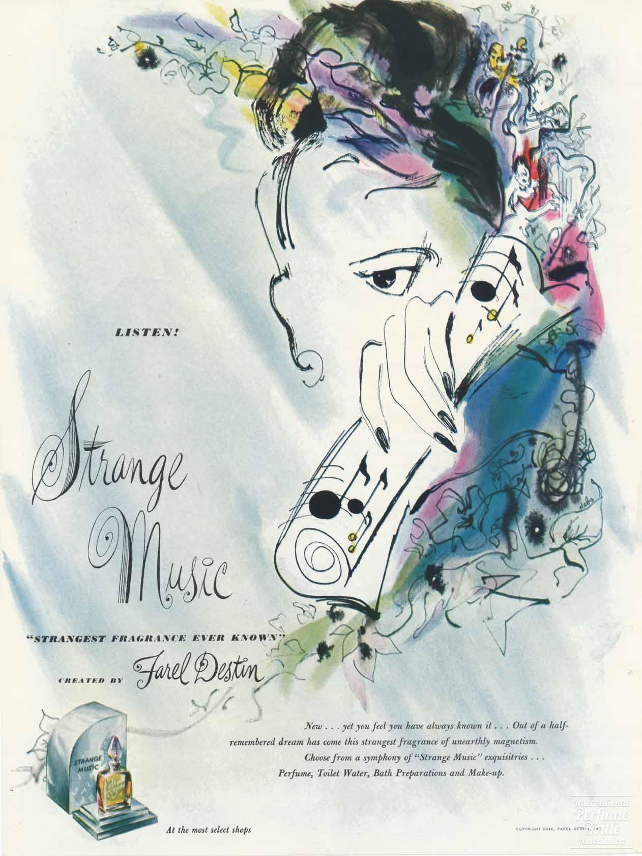 "Strange Music" by Farel Destin Advertisement - 1946