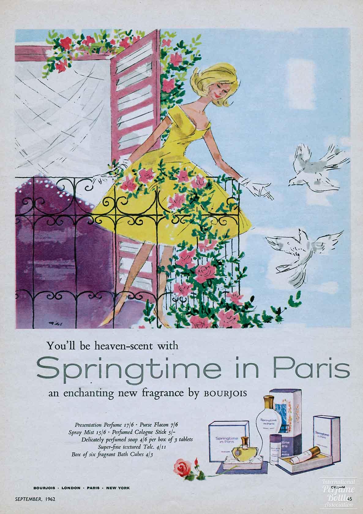 "Springtime in Paris" by Bourjois Advertisement - 1962